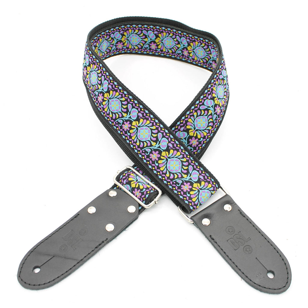 DSL Straps Weaving Jacquard Weaving Guitar Strap 2"  - TUK Purple