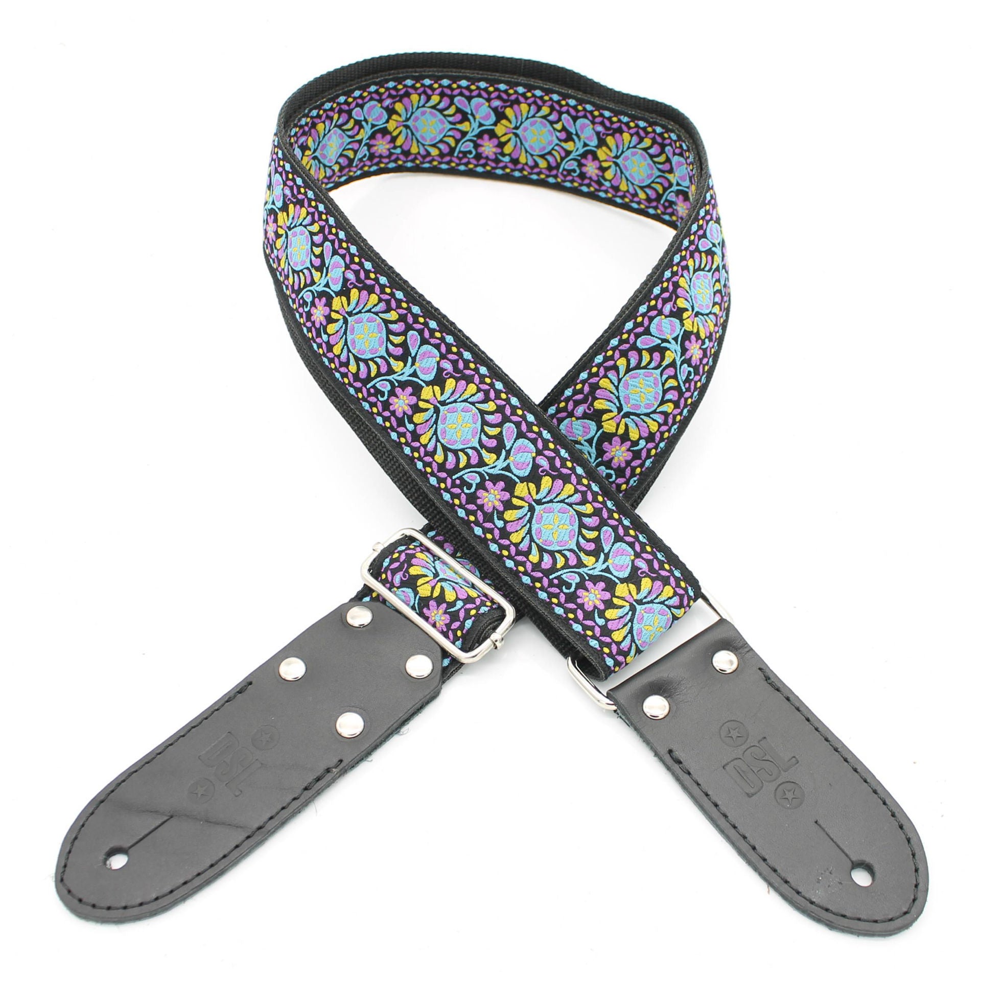 DSL Straps Weaving Jacquard Weaving Guitar Strap 2"  - TUK Purple