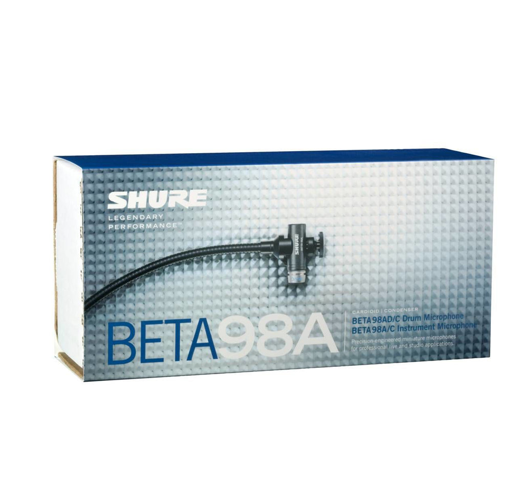 Shure BETA98ADC Microphone Condenser Lo Z Mini Instrument Cardioid with A98D Drum Mount