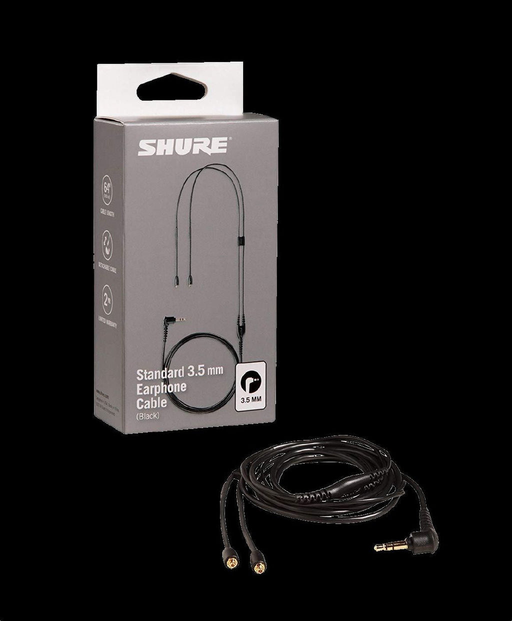 Shure EAC64BK Detachable Cable - Black 64 inch (1625mm) for SE315; SE425 and SE535