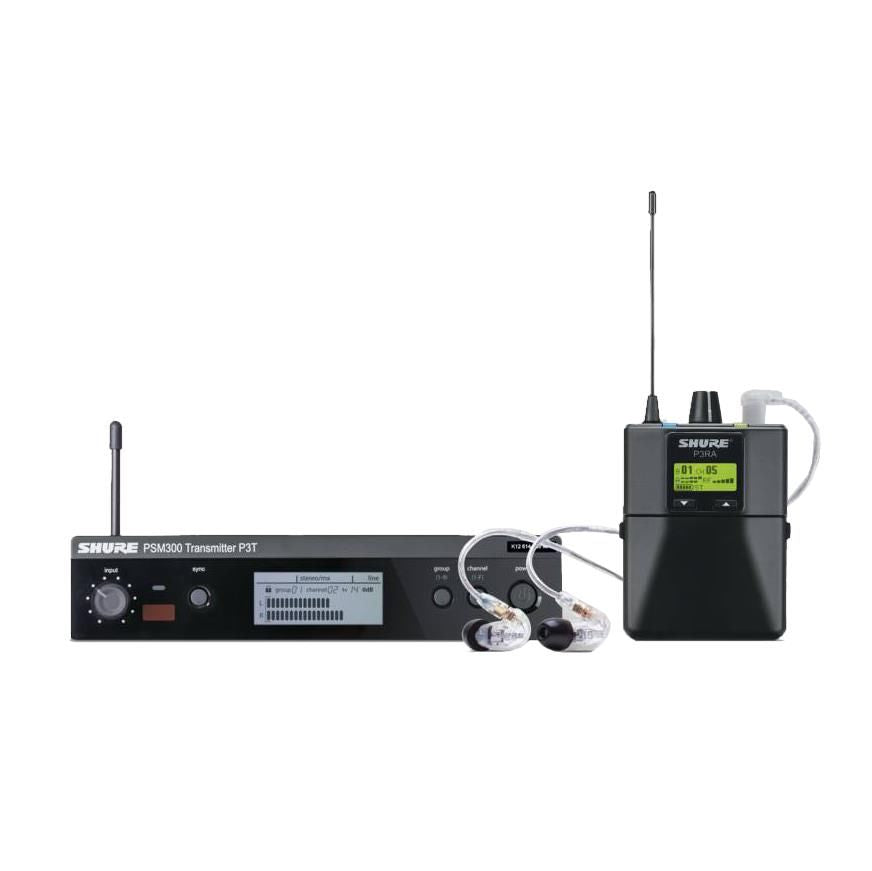 Shure P3TRA215 PSM300 Wireless System with Clear SE215 Sound Isolating Earphones (J10: 584-608 MHz)