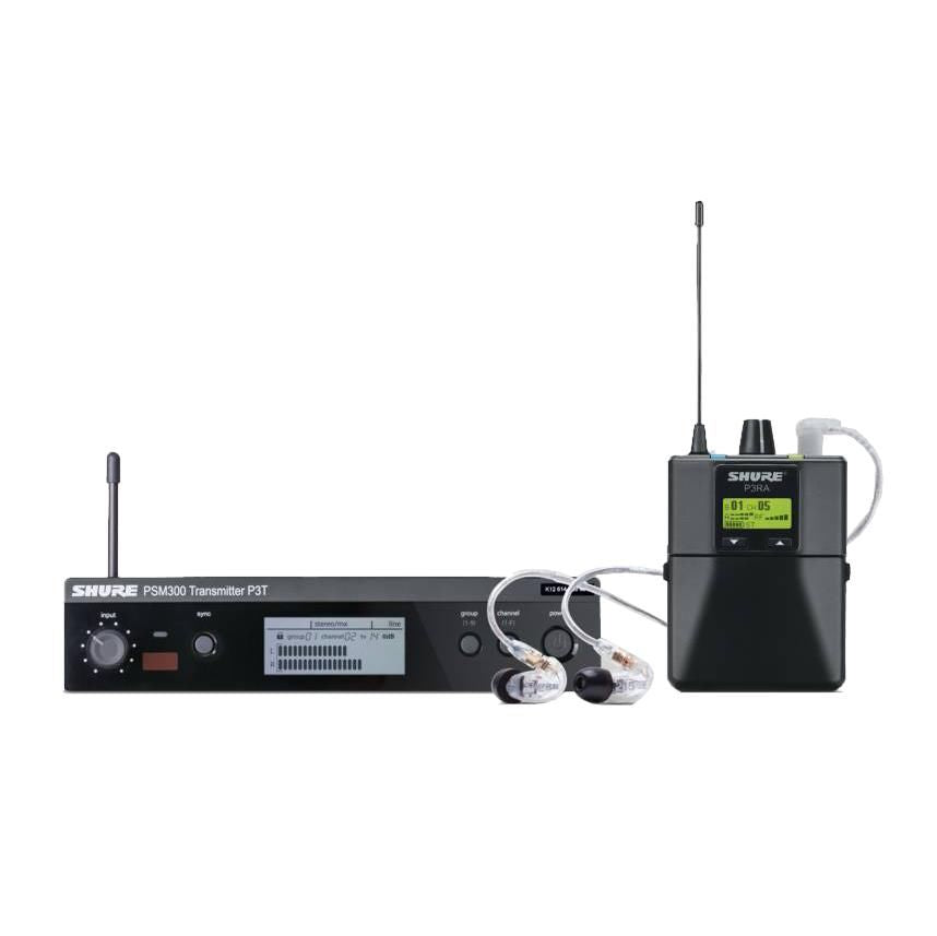 Shure P3TRA215 PSM300 Wireless System with Clear SE215 Sound Isolating Earphones (L19: 630-654 MHz)