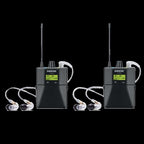 PSM300 Twin Wireless System 630-654 MHz; includes 2x P3R Bodypacks & 2x SE215-CL