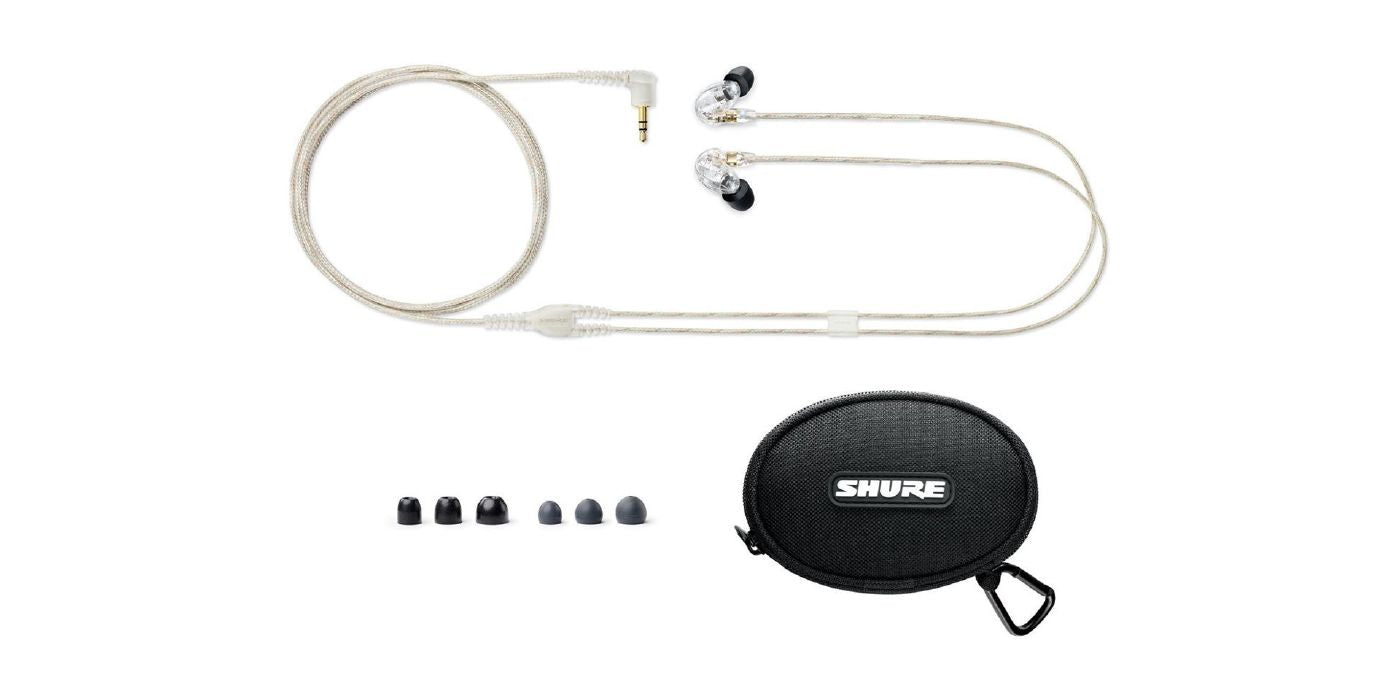 Shure SE215 Sound Isolating In Ear Monitors - Clear (IEM)