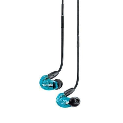 Shure SE215 Sound Isolating In-Ear Monitors - Translucent Blue (IEM)