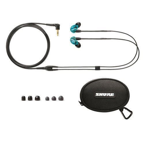 Shure SE215 Sound Isolating In-Ear Monitors - Translucent Blue (IEM)