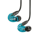 Shure SE215 Sound Isolating In-Ear Monitors - Translucent Blue (IEM)