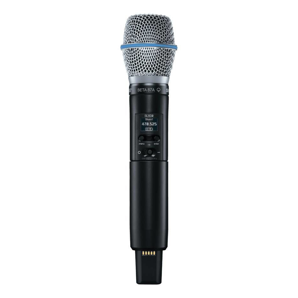 Shure SLX-D System SLXD2/Beta87A Handheld Transmitter and SLXD4 Digital Wireless Receiver