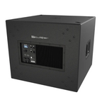 JBL SRX918S 18-inch powered subwoofer with black enclosure and control panel, designed for professional sound reinforcement.