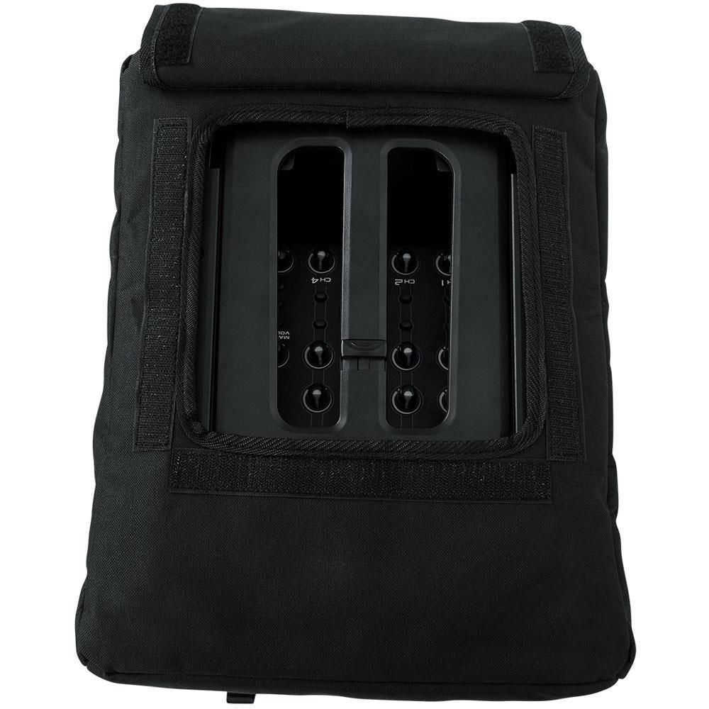 JBL EON ONE Pro transport bag showing sturdy black fabric with handles and zippers for carrying portable speaker equipment.