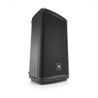JBL EON712 1300W 12-inch powered speaker with handle and control panel, suitable for professional audio setups.