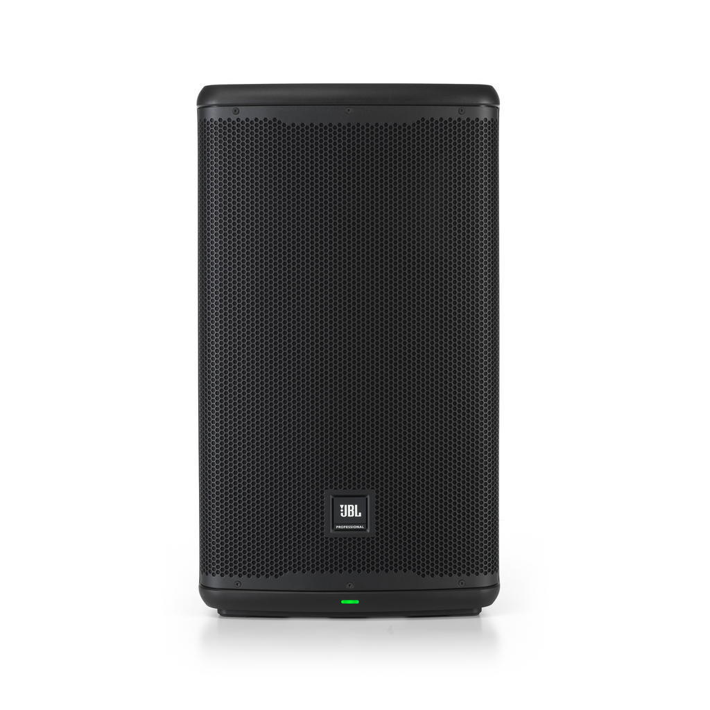 JBL EON712 1300W 12-inch powered speaker with rugged black enclosure and control panel for professional audio applications