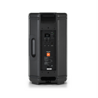 JBL EON712 1300W 12-inch powered speaker showing the black speaker cabinet with control panel and integrated handles.