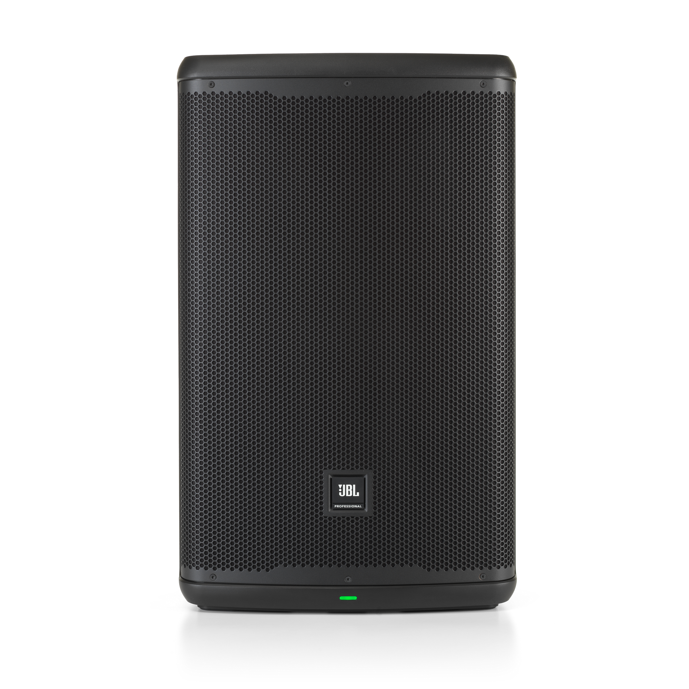 JBL EON715 15-inch powered speaker with Bluetooth, 1300W professional audio equipment, featuring a sleek black enclosure and control panel.