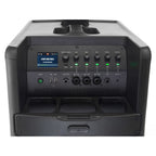 JBL Professional EON ONE MKII linear array PA system with 6-channel mixer, compact column speaker setup for live sound.