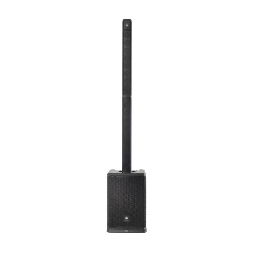 JBL Professional PRX ONE powered column PA system with built-in mixer and DSP, featuring sleek design and multiple speaker components.