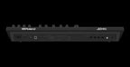 Roland JD-Xi synthesizer keyboard with control knobs and keys, showcasing its compact design and versatile interface.