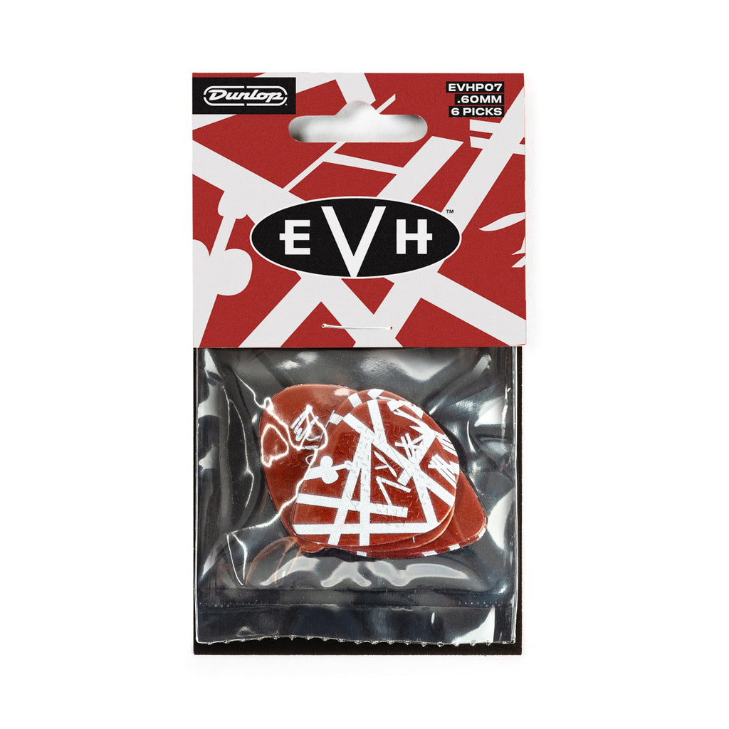 Jim Dunlop EVH Shark guitar picks pack featuring colorful shark-shaped picks for electric guitar players.