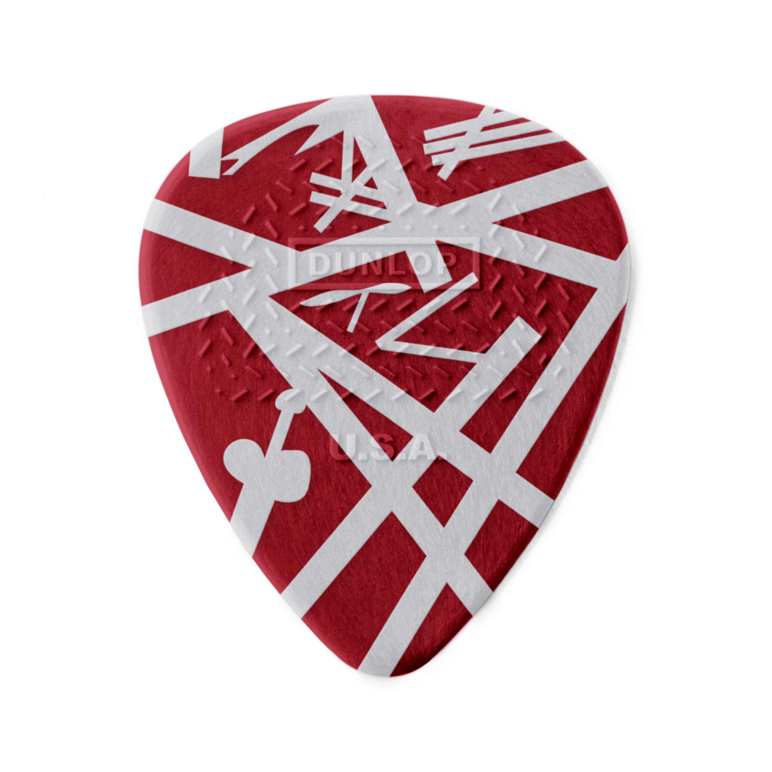 Set of Jim Dunlop EVH Shark guitar picks featuring distinctive shark design, made for electric guitar players.