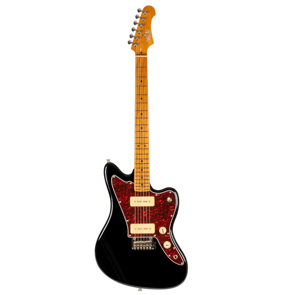Jet JJ-300 P90 Electric Guitar with Maple Fretboard - Black