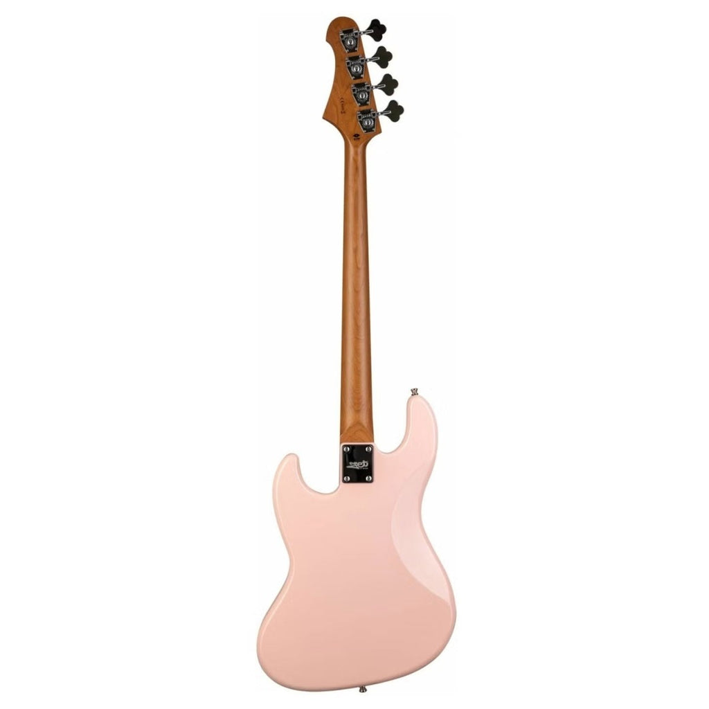 Pink Jet JJB-300 PK electric bass guitar with a sleek body and four strings, showcasing the Jet Guitars brand and modern design.