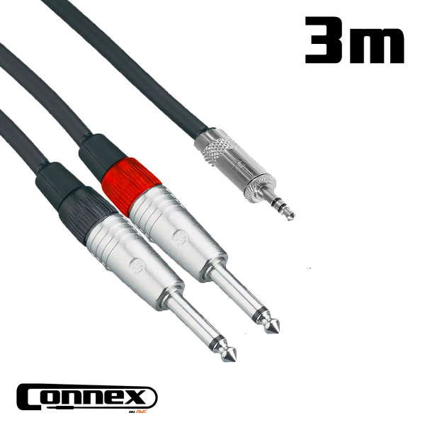 AVE Connex JMJS-3T AUX cable for audio devices, with a 3.5mm jack and durable design for reliable sound connection.