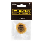 Six Jim Dunlop Ultex Standards guitar picks from the JP473 Players Pack, showcasing durable, versatile Dunlop guitar accessories