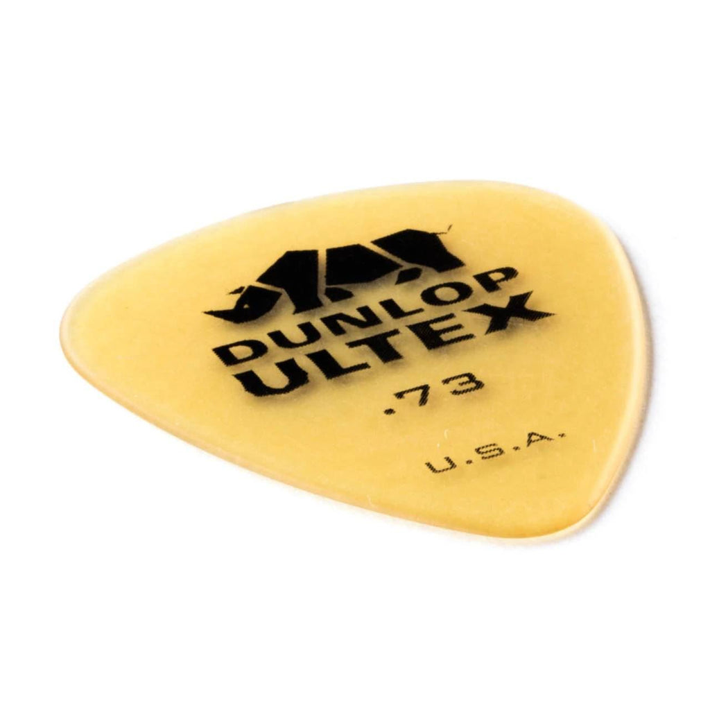 Six Jim Dunlop Ultex Standards guitar picks from the JP473 Players Pack, featuring durable, high-quality Dunlop guitar picks.