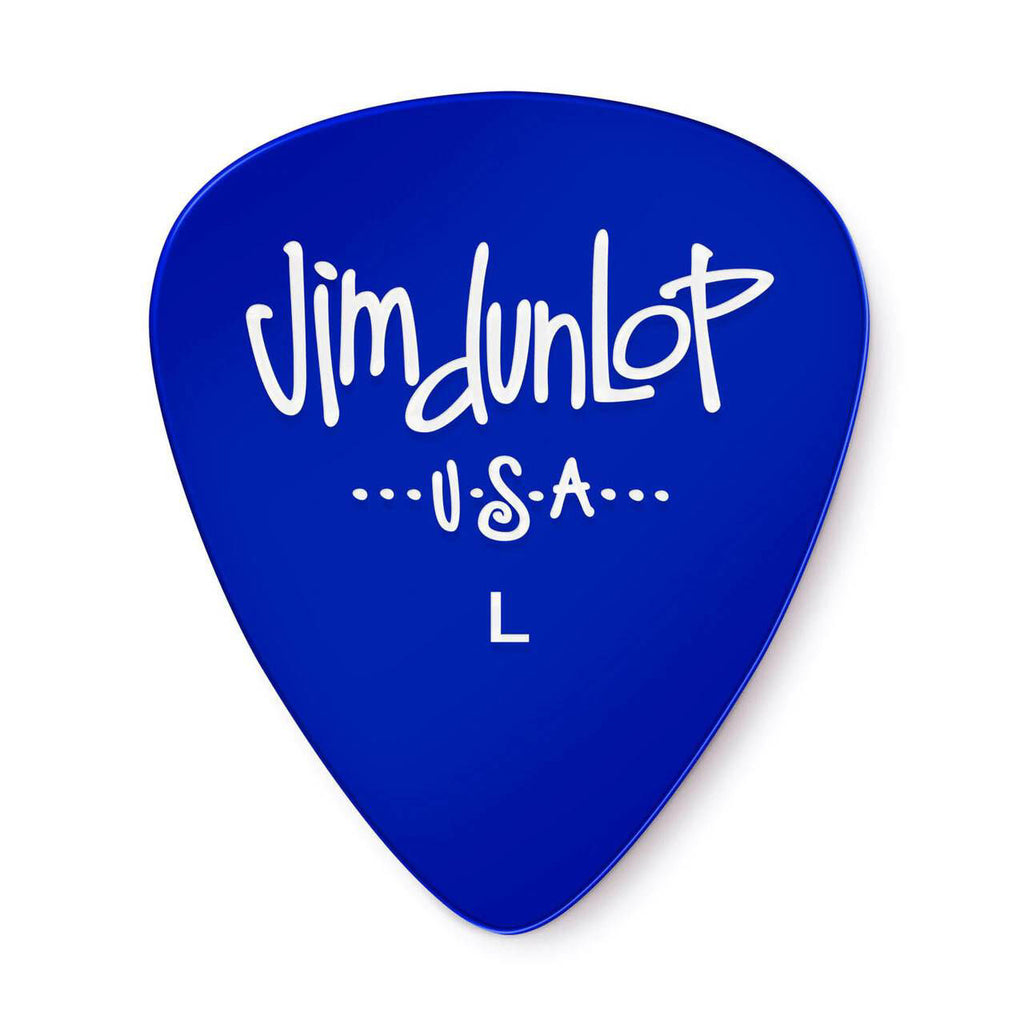 Set of 12 Jim Dunlop JP6L Gels Light Players Pack guitar picks, showing translucent yellow picks with textured grip.