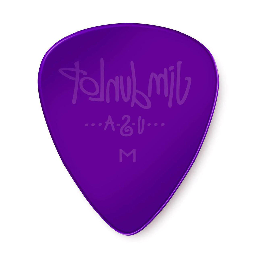 Set of 12 Jim Dunlop JP6M Gels Medium guitar picks, featuring the iconic Dunlop brand logo and textured grip surface.