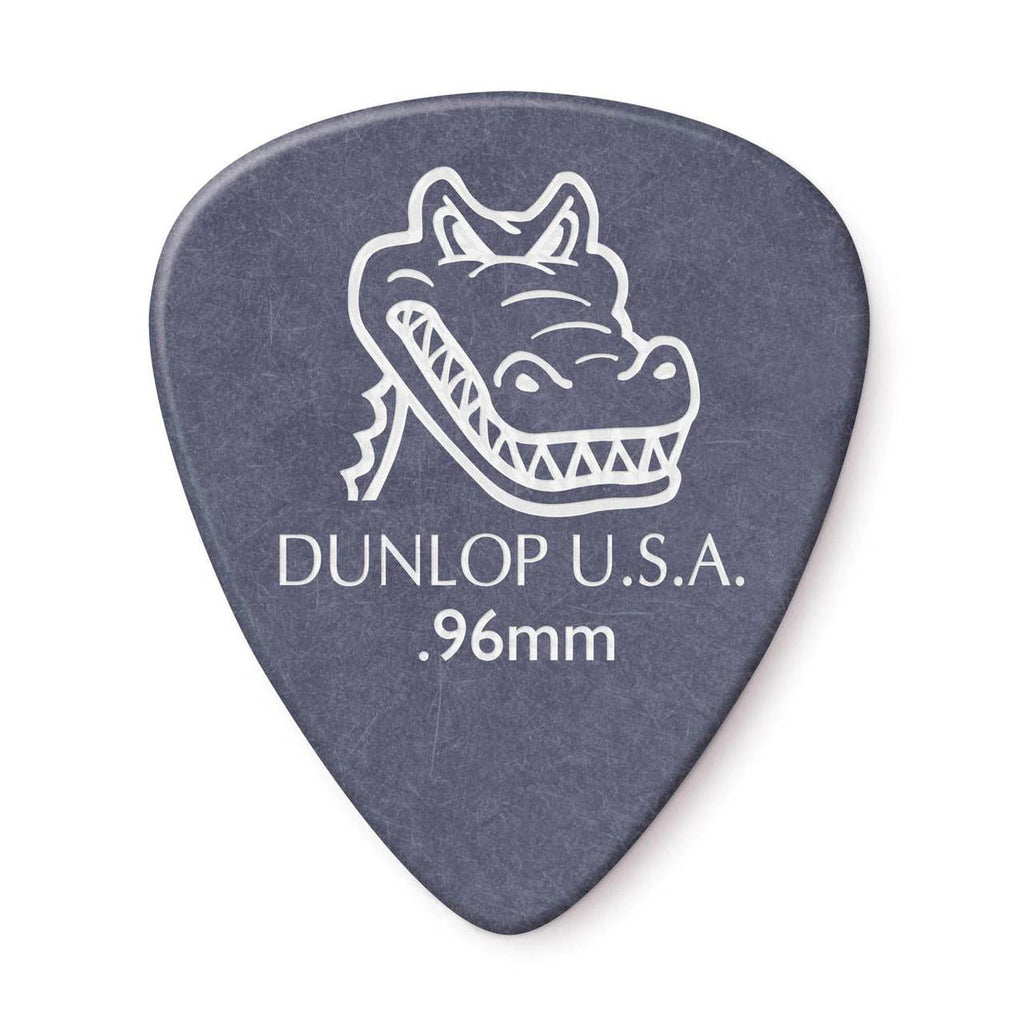 Jim Dunlop Gator Grip JP796 .96mm guitar picks, 12-pack, showing textured surface and variety of picks for comfortable playing.