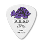Jim Dunlop 1.14mm Wedge guitar pick player pack with 12 Dunlop picks, featuring wedge-shaped design for comfortable grip and precise strumming.