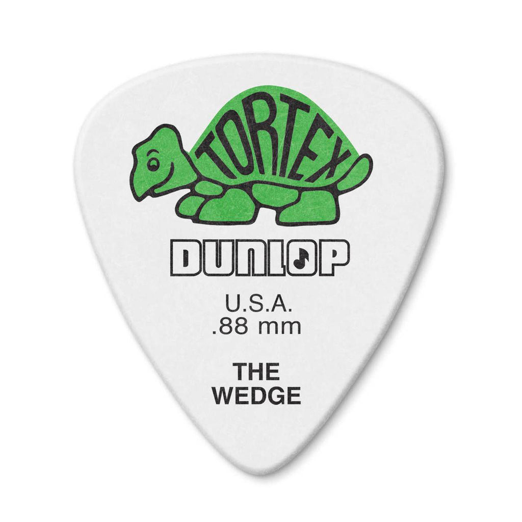 Jim Dunlop .88mm Wedge guitar picks player pack with 12 Dunlop guitar picks in various colors on a plain background.