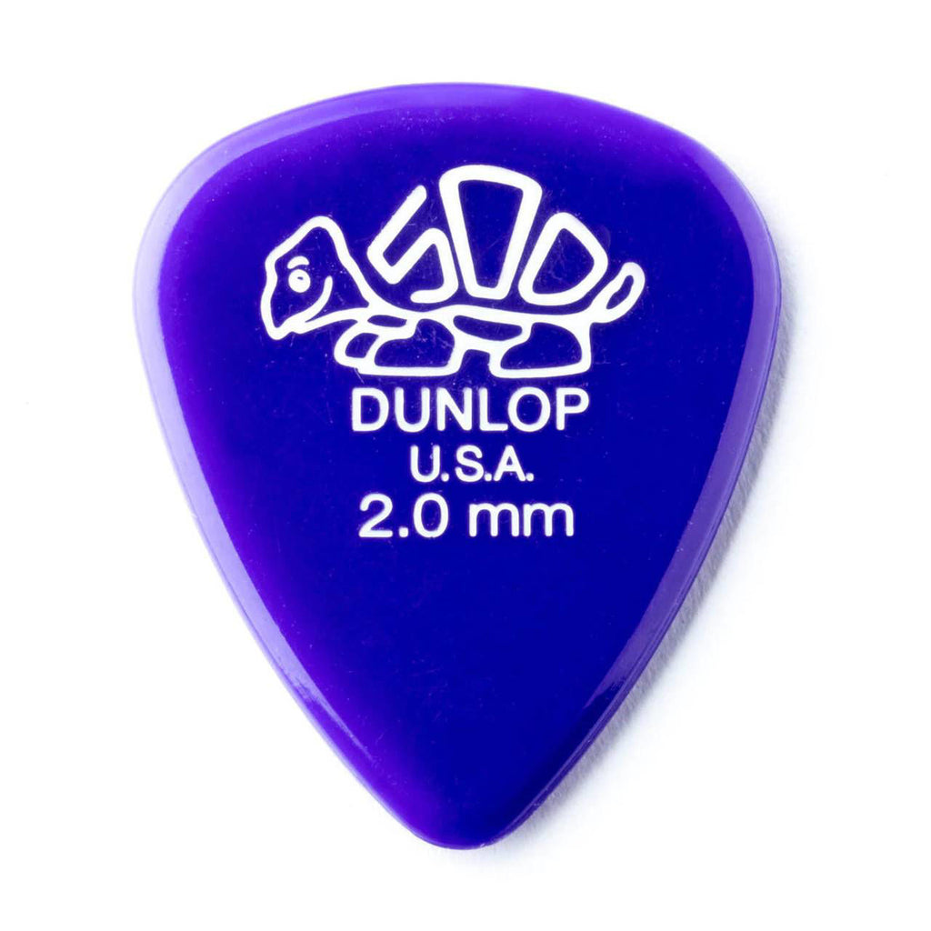 Dunlop JP920 Delrin 2.0mm guitar picks in a pack of 12, featuring smooth surface and durable design for versatile playing.