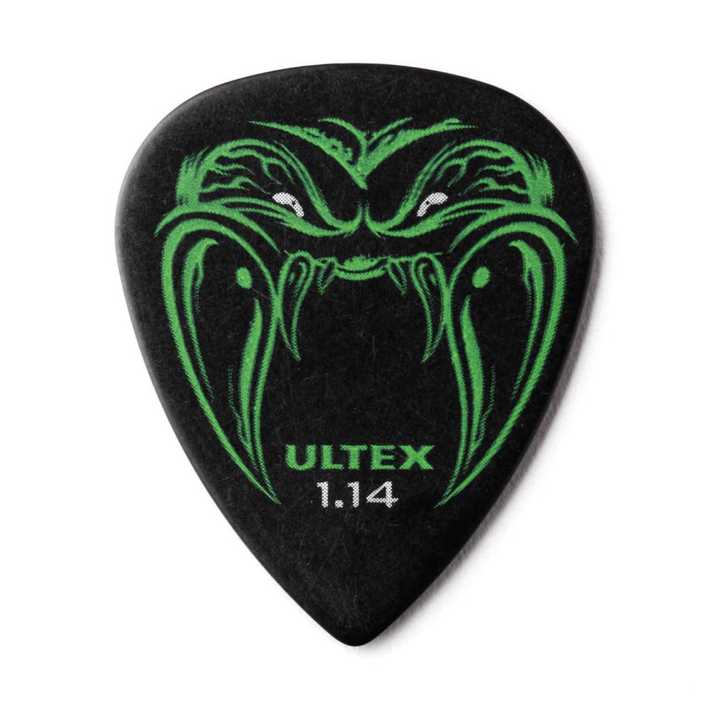 Jim Dunlop Hetfield 1.14 guitar pick player pack with multiple Dunlop guitar picks displayed on a white background.