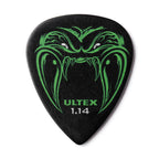 Jim Dunlop Hetfield 1.14 guitar pick player pack with multiple Dunlop guitar picks displayed on a white background.
