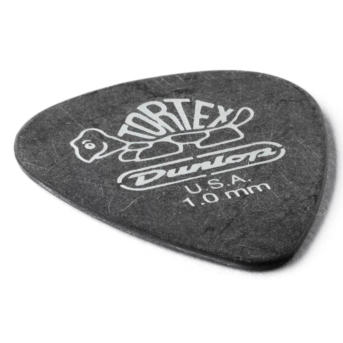 Jim Dunlop 1.0 mm Tortex Pitch Black Guitar Pick Player Pack - 12 pack
