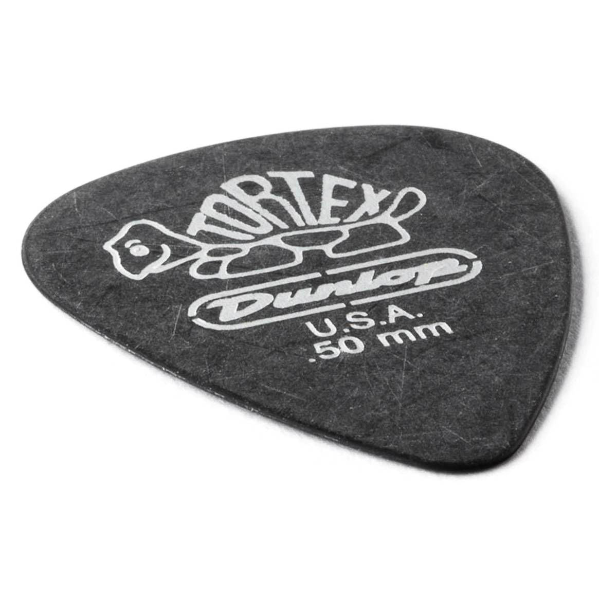 Jim Dunlop .50 mm Tortex Pitch Black Guitar Pick Player Pack - 12 pack