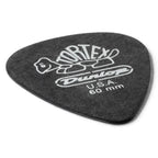 Set of twelve Jim Dunlop Tortex Pitch Black guitar picks, .60 mm thickness, shown in a 12-pack for electric and acoustic guitar playing.