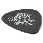 Jim Dunlop .73 Tortex Pitch Black guitar picks in a player pack, featuring durable black plastic picks for versatile playing.