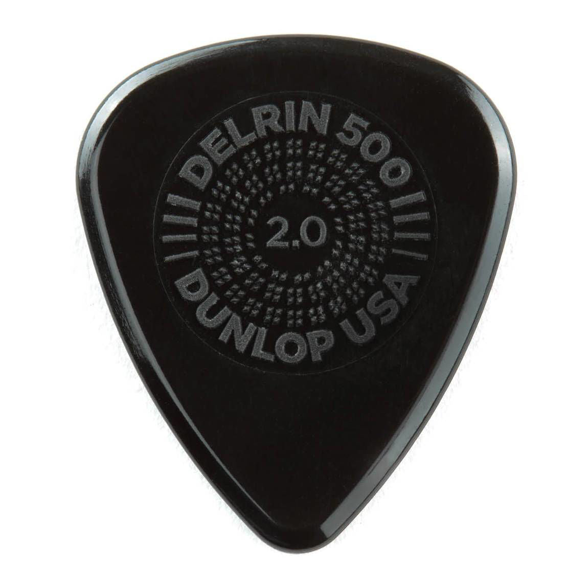 Jim Dunlop Prime Grip Delrin 500 2.0 mm Guitar Pick Player Pack - 12 pack