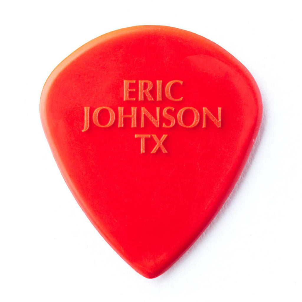 Jim Dunlop Eric Johnson Nylon Jazz III guitar pick pack with six 1.38mm picks in a display bag, designed for precise guitar playing.