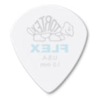 Jim Dunlop Tortex Flex 1.0 Jazz III guitar pick player pack with multiple orange picks and textured surface for precise strumming.