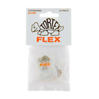 Dunlop Tortex Flex 60mm guitar picks in a pack of 12, featuring durable, flexible plastic suitable for players.