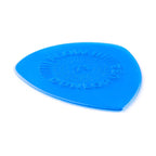 Six Jim Dunlop Flow Standard .73mm guitar picks in a pack, showing the white teardrop shape and smooth surface.