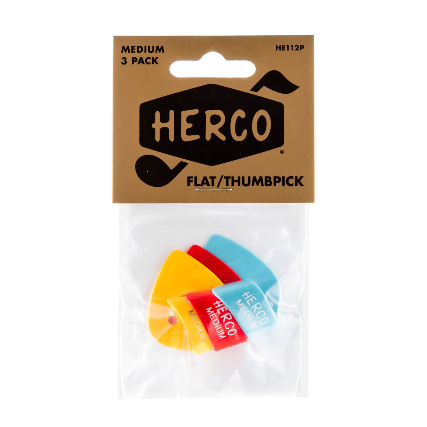 Jim Dunlop Herco Medium Thumbpicks Guitar Pick Player Pack - 3 pack