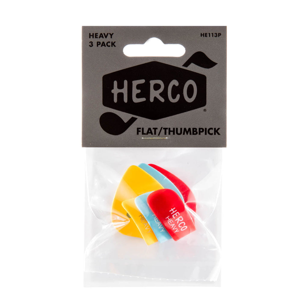 Jim Dunlop Herco Heavy Thumbpicks Guitar Pick Player Pack - 3 pack