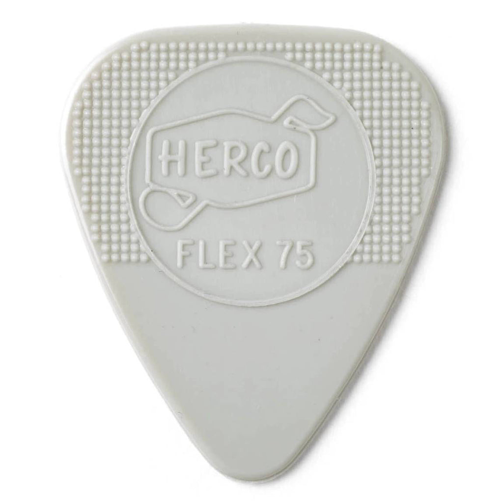 Six Dunlop Herco Holy Grail guitar picks in a player pack, featuring different shapes and sizes for versatile playing.