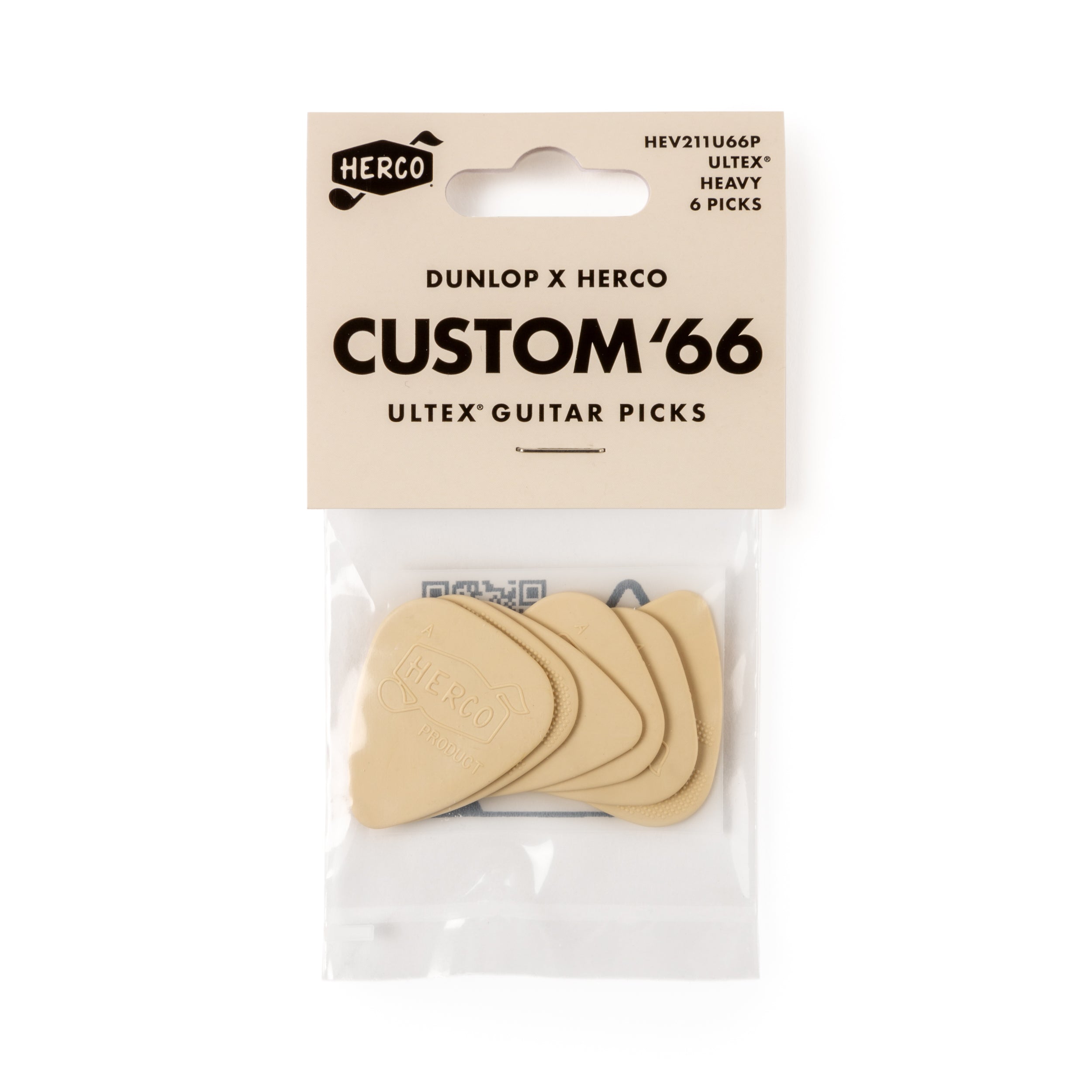 Jim Dunlop Herco JPHEU66 Custom 66 Guitar Picks Players Pack - Cream