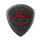 Jim Dunlop Jeff Loomis Custom Flow Jumbo Guitar Picks Player's Pack, showing a set of large, custom-shaped guitar picks with branding.